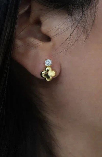 Argento Vivo Cubic Zirconia Clover Stud Earrings