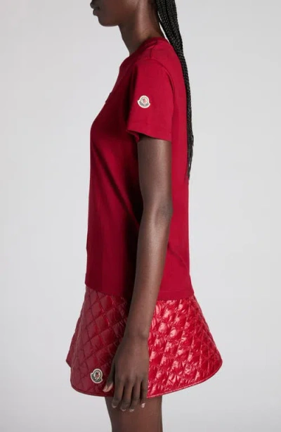 Moncler Embroidered Logo T-shirt In Red