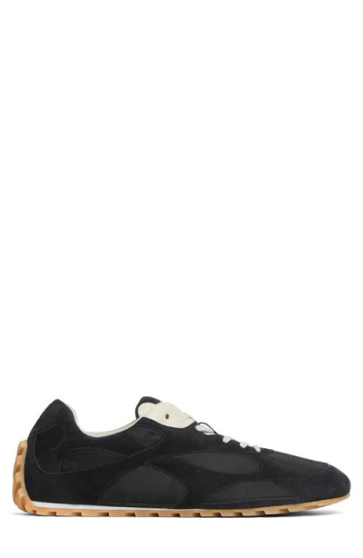 Bottega Veneta Black Suede And Nylon Orbit Flash Sneakers In Blue