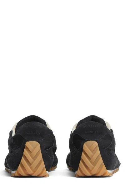 Bottega Veneta Black Suede And Nylon Orbit Flash Sneakers In Blue