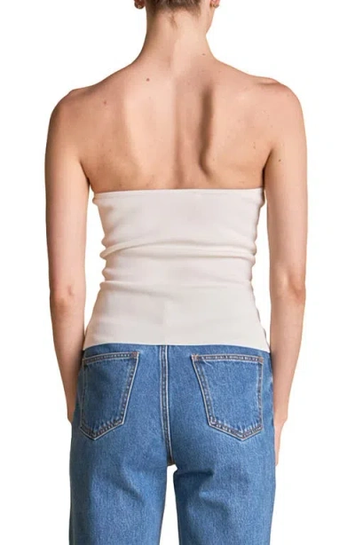 Endless Rose Strapless Knit Top In White