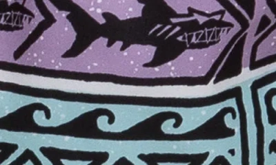 Maui And Sons Maui & Sons Bam Bam Shark Print Microfiber Swim Trunks In Multi