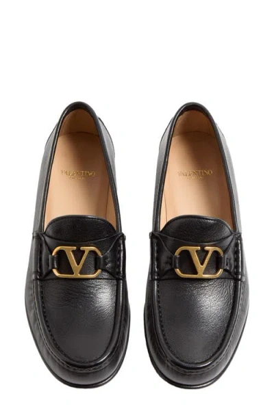Valentino Garavani Vlogo Signature Buffalo Loafer 20mm Woman Black 41.5
