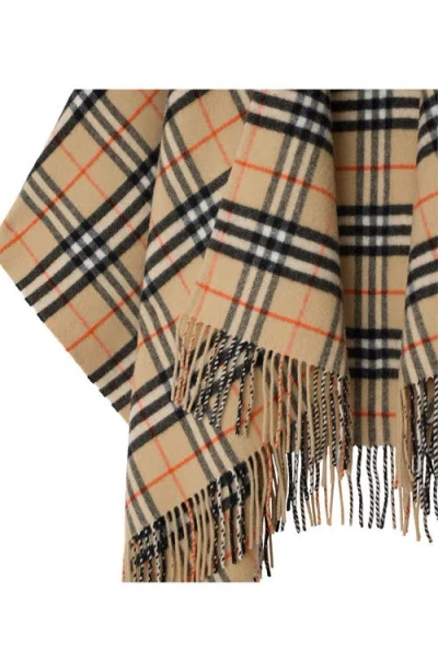 Burberry Wool And Cashmere Cape With Check Pattern