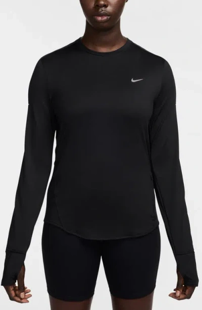Nike Swift Dri-fit Uv Running Top In Black