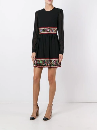 Shop Red Valentino - Floral Embroidery Dress
