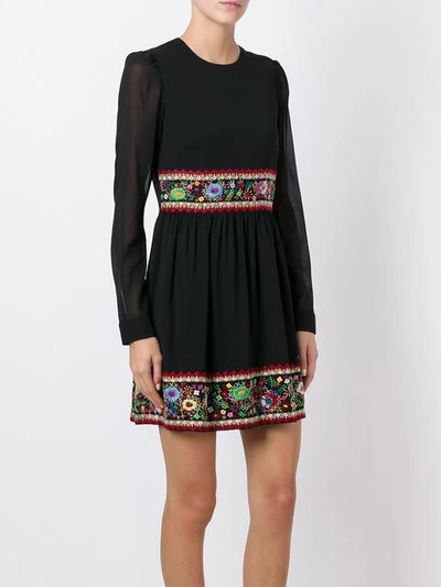 Shop Red Valentino - Floral Embroidery Dress
