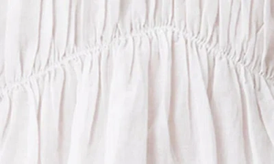 Allsaints Womens Antique White Melani Round-neck Gathered-bodice Cotton-blend Top