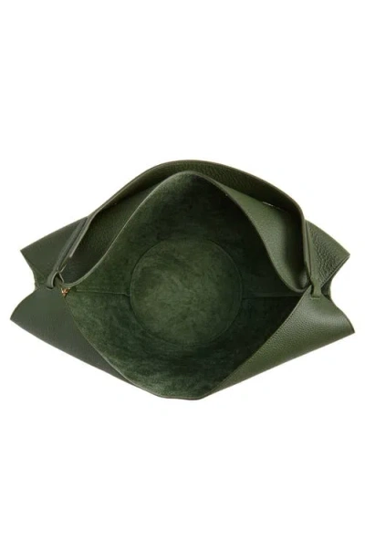 Khaite Womens Bottle Green Lotus Small Leather Tote Bag