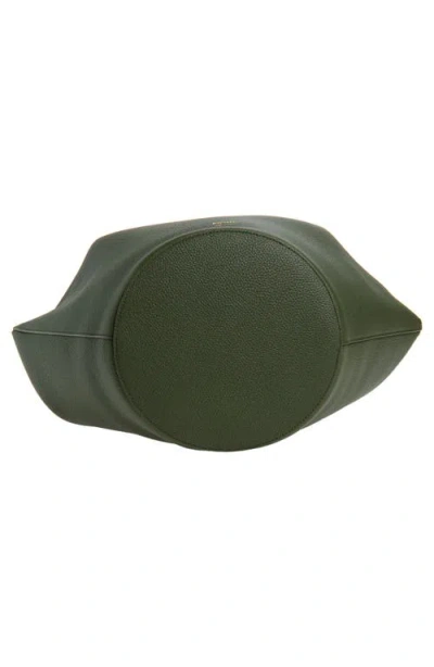 Khaite Womens Bottle Green Lotus Small Leather Tote Bag