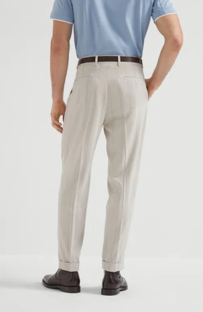 Brunello Cucinelli Leisure Fit Trousers With Pleats In Multi