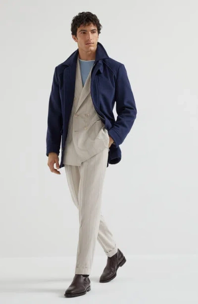 Brunello Cucinelli Leisure Fit Trousers With Pleats In Multi