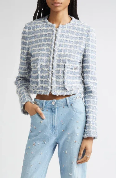 Versace Tweed Jacket In Blue
