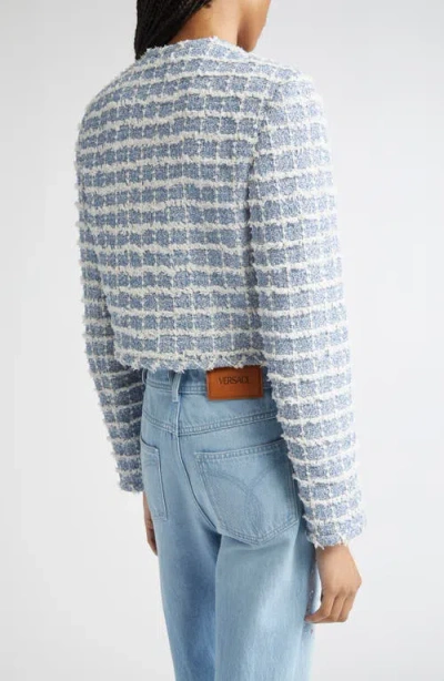 Versace Tweed Jacket In Blue