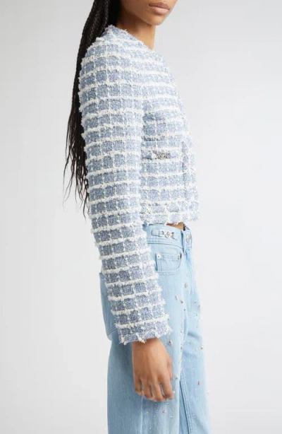 Versace Tweed Jacket In Blue