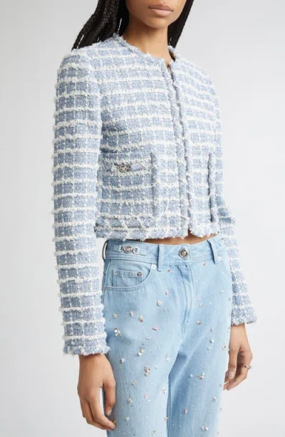 Versace Tweed Jacket In Blue