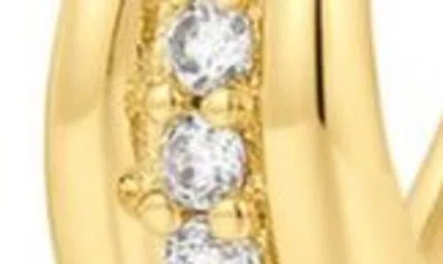 Luv Aj Set Of 2 Pavé Cubic Zirconia Wave Huggie Hoop Earrings