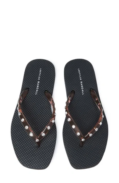 Loeffler Randall Taryn Crystal-embellished Thong Flip Flops In Multi