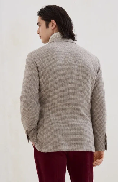 Brunello Cucinelli Men One-and-a-half Breasted Deconstructed Jacket In Checked Flannel In White