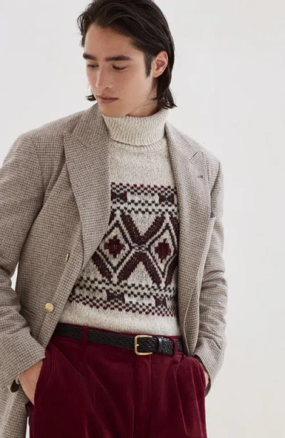 Brunello Cucinelli Men One-and-a-half Breasted Deconstructed Jacket In Checked Flannel In White