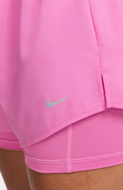 Nike One Dri-fit High-waisted 3-inch 2-in-1 Shorts In Pink