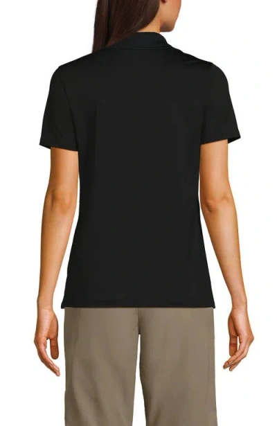 Lands' End School Uniform  Short Sleeve Feminine Fit Rapid Dry Polo Shirt In Black