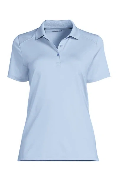 Lands' End School Uniform  Short Sleeve Interlock Polo Shirt In Blue