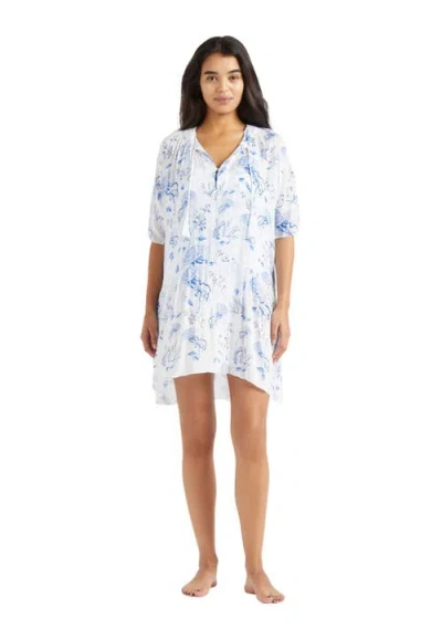 Vilebrequin Viscose Dress Medusa And Shells In Blue