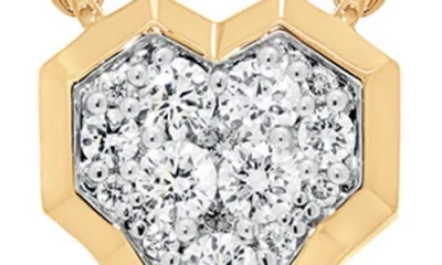 Sara Weinstock 18k Yellow Gold Honey Comb Heart Diamond Necklace