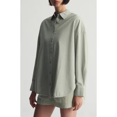 Brooklyn Industries Oversize Button-up Shirt In Green