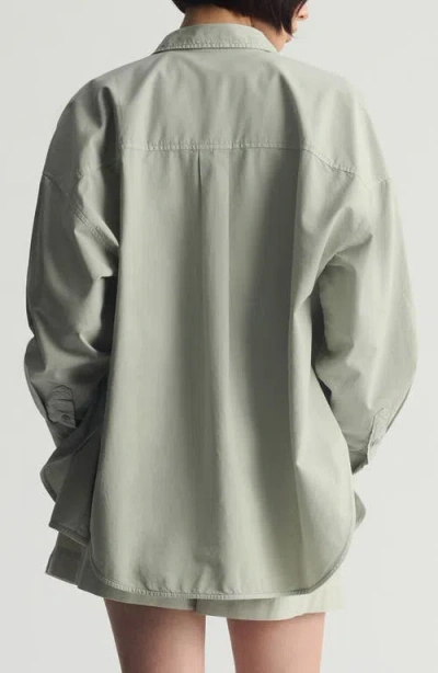 Brooklyn Industries Oversize Button-up Shirt In Green