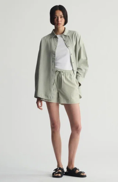 Brooklyn Industries Oversize Button-up Shirt In Green