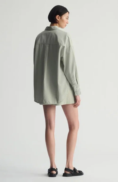 Brooklyn Industries Oversize Button-up Shirt In Green