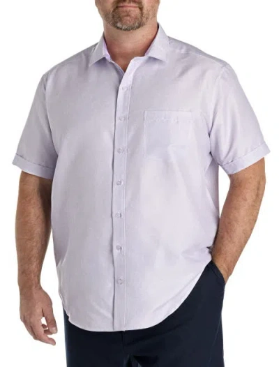 Synrgy By Dxl Big & Tall Microfiber Big Leaf Print Sport Shirt In Purple