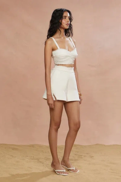 Amur Lacey Cotton Shorts In White