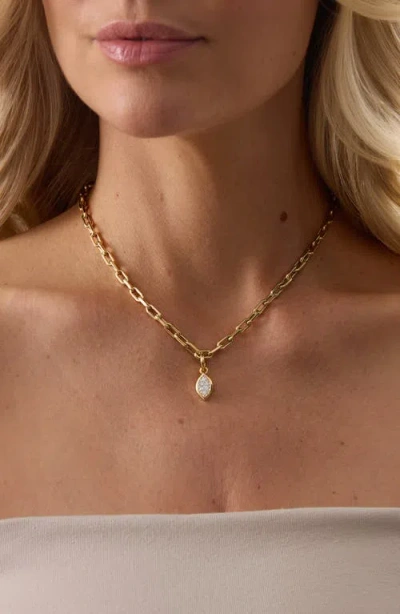 Sara Weinstock 18k Yellow Gold Diamond Marquise Charm
