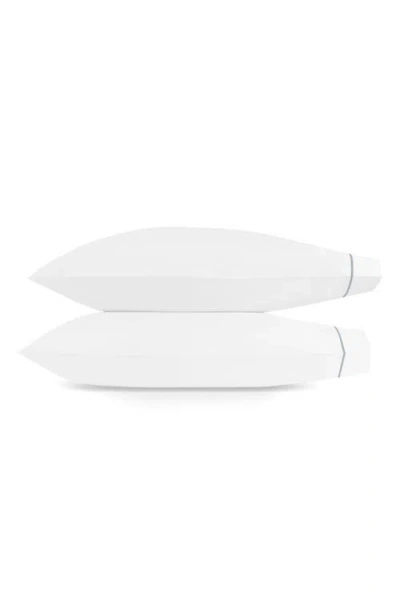 Matouk Bergamo Set Of 2 500 Thread Count Cotton Percale Pillowcases In White