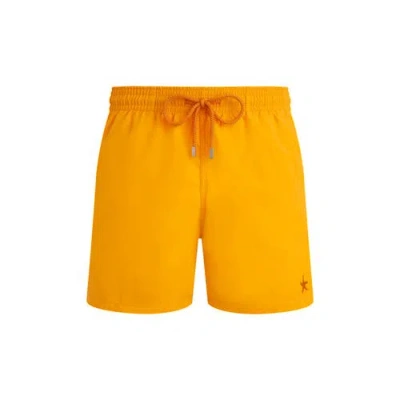 Vilebrequin Swim Shorts Starfish Art Water-reactive In Orange