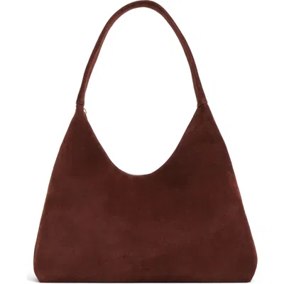 Mansur Gavriel Candy Suede Shoulder Bag In Brown