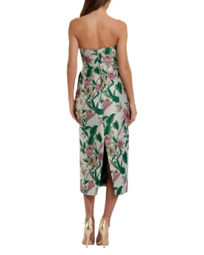 Mac Duggal 56097 Fitted Midi Floral Tea Length Cocktail Dress In Green