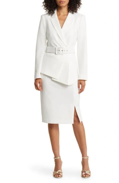 Tahari Asl Nested Belted Jacket And Skirt In Multi