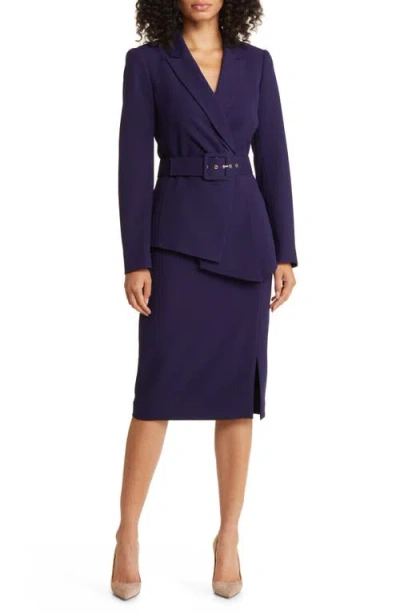 Tahari Asl Nested Belted Jacket And Skirt In Multi