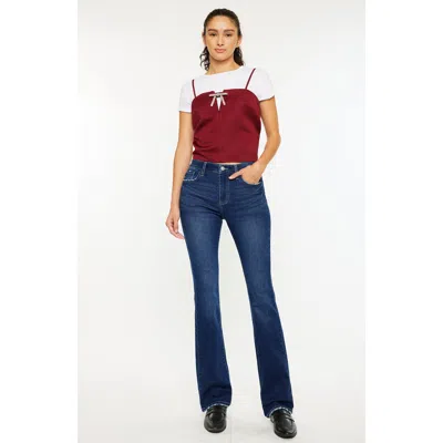 Kancan Gale Essentials High Rise Skinny Bootcut Jeans In Blue