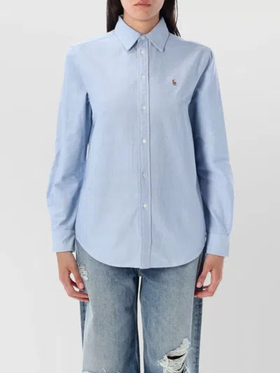 Polo Ralph Lauren Long Sleeve Linen Shirt Harbor Island Blue For Women