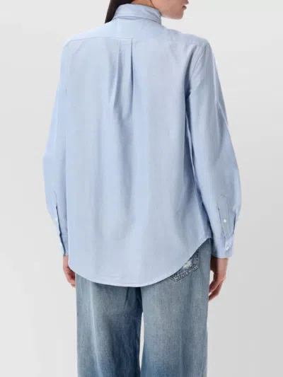 Polo Ralph Lauren Long Sleeve Linen Shirt Harbor Island Blue For Women