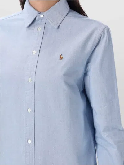 Polo Ralph Lauren Long Sleeve Linen Shirt Harbor Island Blue For Women