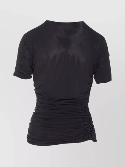 Alaïa Alaia Viscose Elastane Pleats T-shirt In Black