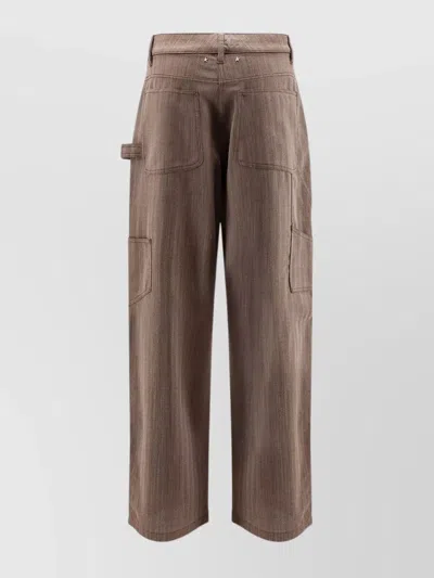 Golden Goose Light Brown Pants In Chevron Wool Blend In Brown