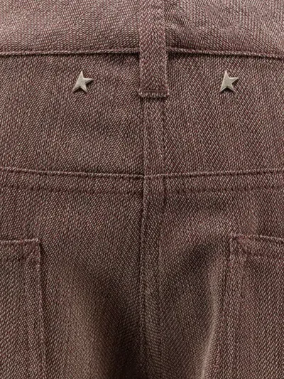 Golden Goose Light Brown Pants In Chevron Wool Blend In Brown