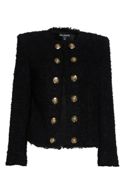 Balmain Edge-to-edge Silky Tweed Jacket